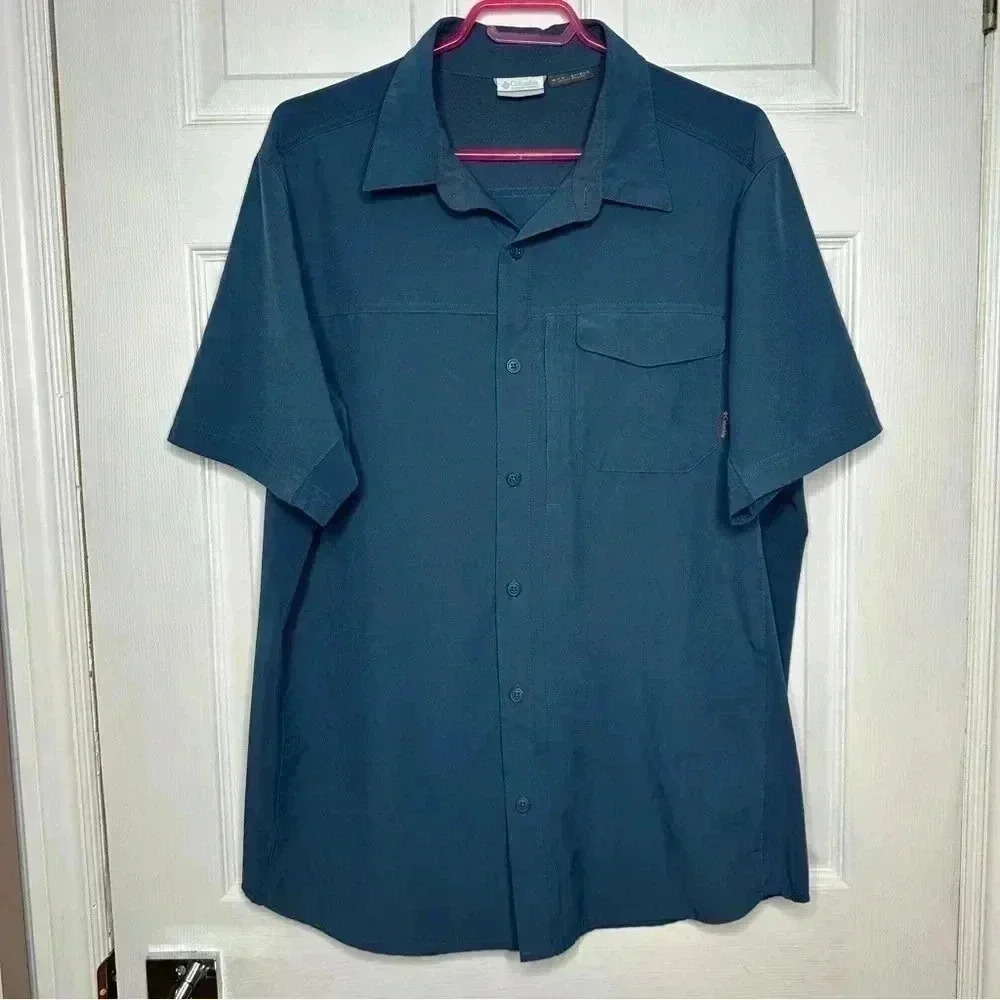 Columbia Button-Down Casual Shirt Blue Size Large